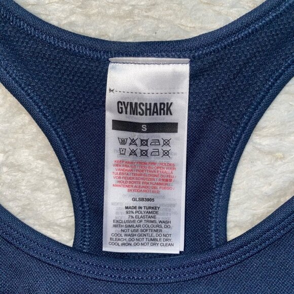 New Gymshark Navy Blue Sports Bra Top Gym Workout Small lululemon alo yoga - Picture 2 of 3